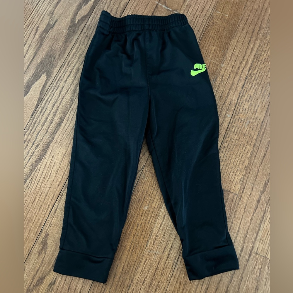 Nike Kids‎ Black Joggers with Neon Green Logo